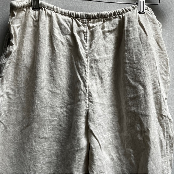 H&M Women’s Cream Linen wide leg Pants Sz 14 - Picture 3 of 9